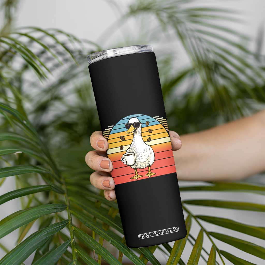 Funny Duck Drinking Skinny Tumbler Coffee Lover Gift TS12 Print Your Wear