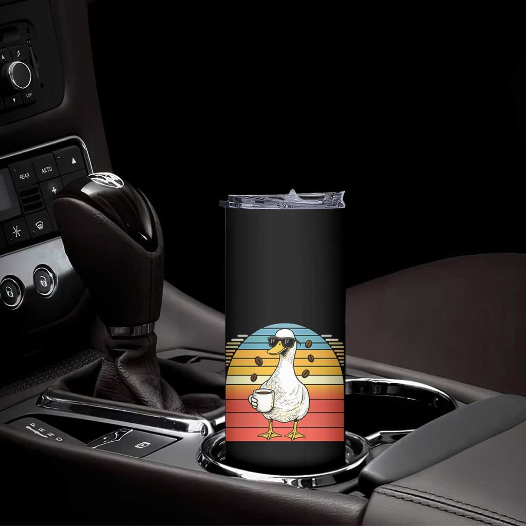 Funny Duck Drinking Skinny Tumbler Coffee Lover Gift TS12 Print Your Wear