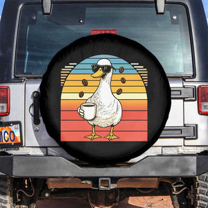Funny Duck Drinking Spare Tire Cover Coffee Lover Gift TS12 No hole Black Print Your Wear