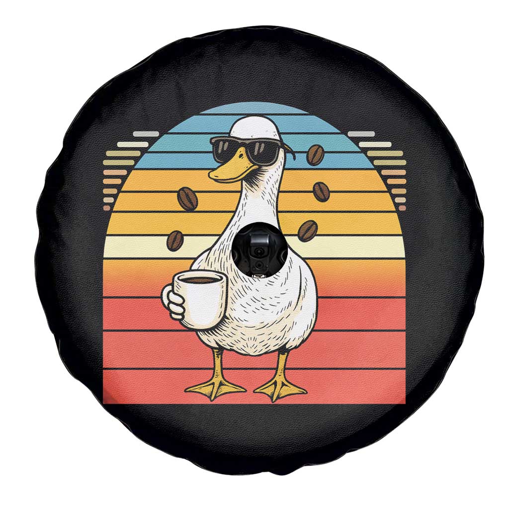 Funny Duck Drinking Spare Tire Cover Coffee Lover Gift TS12 Print Your Wear
