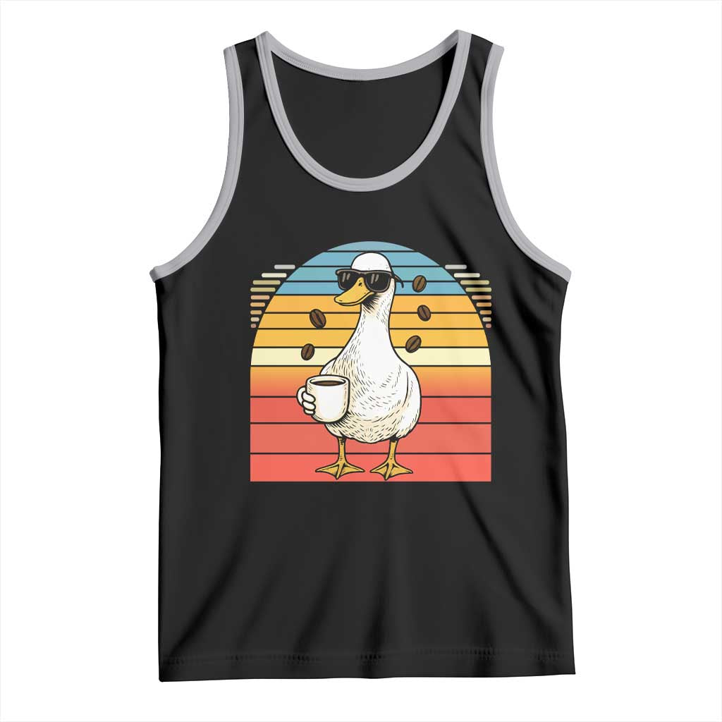 Funny Duck Drinking Tank Top Coffee Lover Gift TS12 Black Athletic Heather Print Your Wear