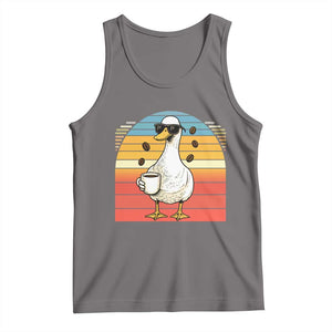 Funny Duck Drinking Tank Top Coffee Lover Gift TS12 Deep Heather Print Your Wear