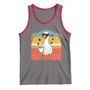 Funny Duck Drinking Tank Top Coffee Lover Gift TS12 Deep Heather Red Print Your Wear