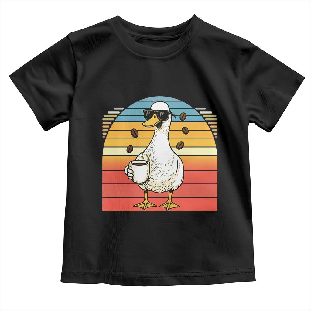 Funny Duck Drinking Toddler T Shirt Coffee Lover Gift TS12 Black Print Your Wear