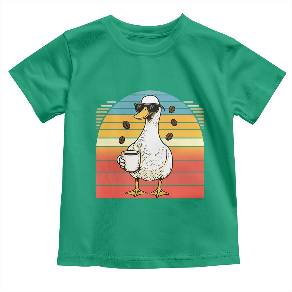 Funny Duck Drinking Toddler T Shirt Coffee Lover Gift TS12 Irish Green Print Your Wear