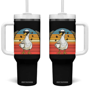 Funny Duck Drinking Tumbler With Handle Coffee Lover Gift TS12 One Size: 40 oz Black Print Your Wear