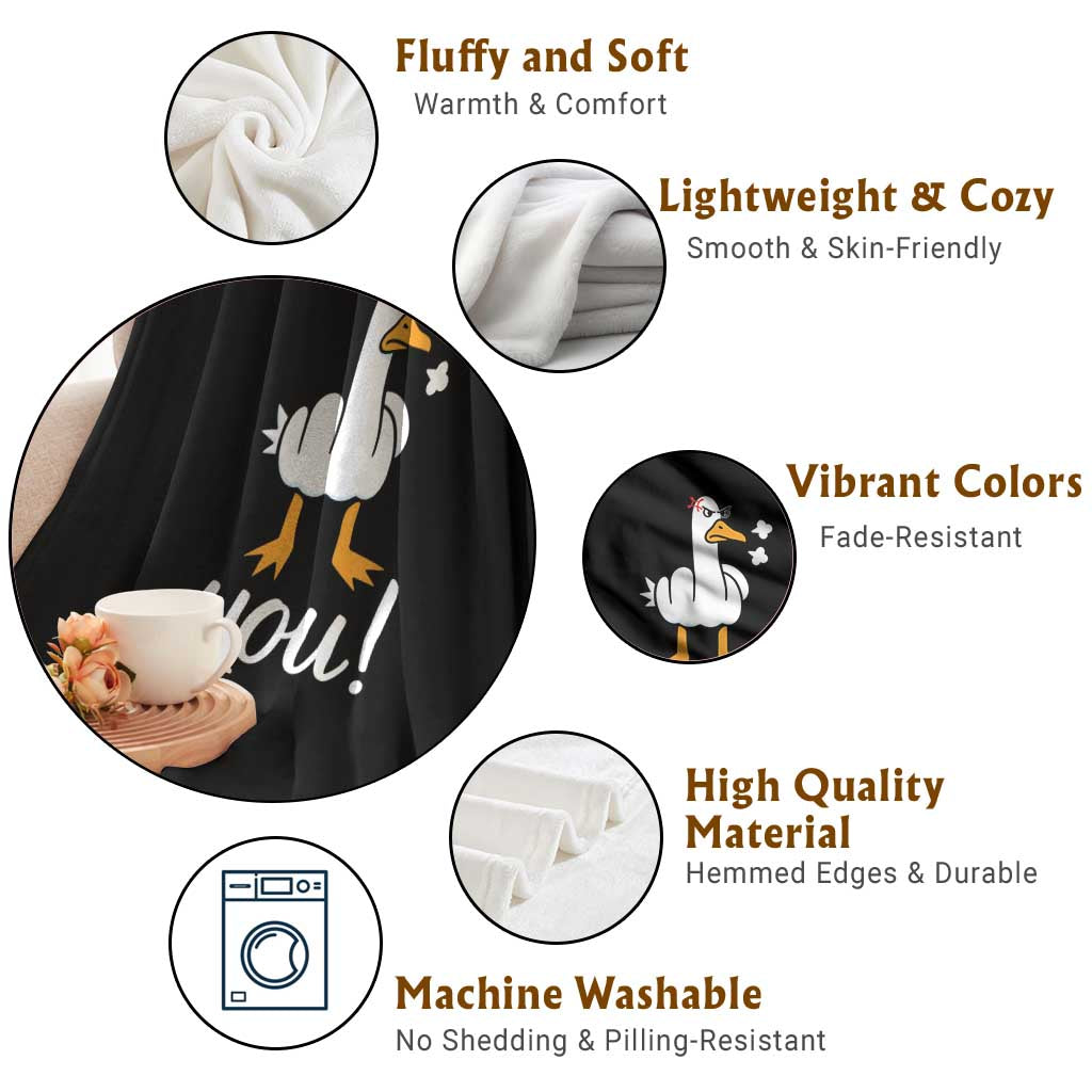 Funny Sarcastic Duck You Throw Blanket Farm Animal Gift TS12 Print Your Wear