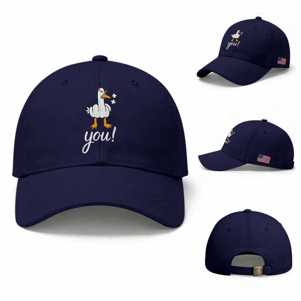 Funny Sarcastic Duck You Baseball Cap Farm Animal Gift TS12 Baseball Cap Universal Fit Dark Blue Print Your Wear