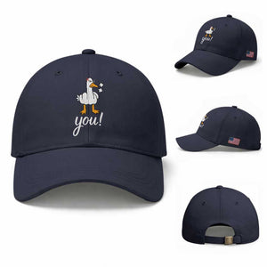 Funny Sarcastic Duck You Baseball Cap Farm Animal Gift TS12 Baseball Cap Universal Fit Navy Print Your Wear