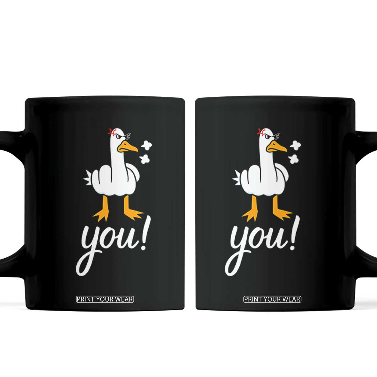 Funny Sarcastic Duck You Coffee Mug Farm Animal Gift TS12 Black Print Your Wear