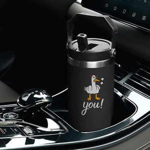 Funny Sarcastic Duck You Flip Straw Tumbler Farm Animal Gift TS12 Print Your Wear
