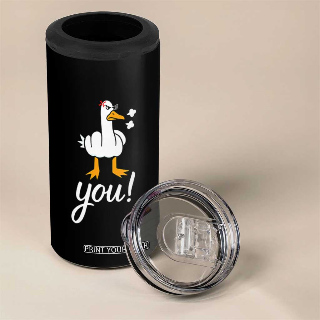 Funny Sarcastic Duck You 4 in 1 Can Cooler Tumbler Farm Animal Gift TS12 Print Your Wear