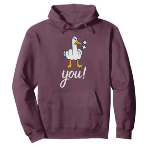 Funny Sarcastic Duck You Hoodie Farm Animal Gift TS12 Maroon Print Your Wear