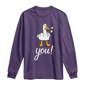Funny Sarcastic Duck You Long Sleeve Shirt Farm Animal Gift TS12 Purple Print Your Wear