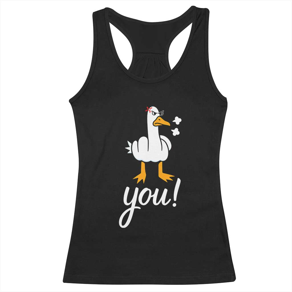 Funny Sarcastic Duck You Racerback Tank Top Farm Animal Gift TS12 Black Print Your Wear