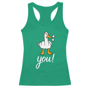 Funny Sarcastic Duck You Racerback Tank Top Farm Animal Gift TS12 Irish Green Print Your Wear