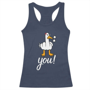Funny Sarcastic Duck You Racerback Tank Top Farm Animal Gift TS12 Navy Print Your Wear