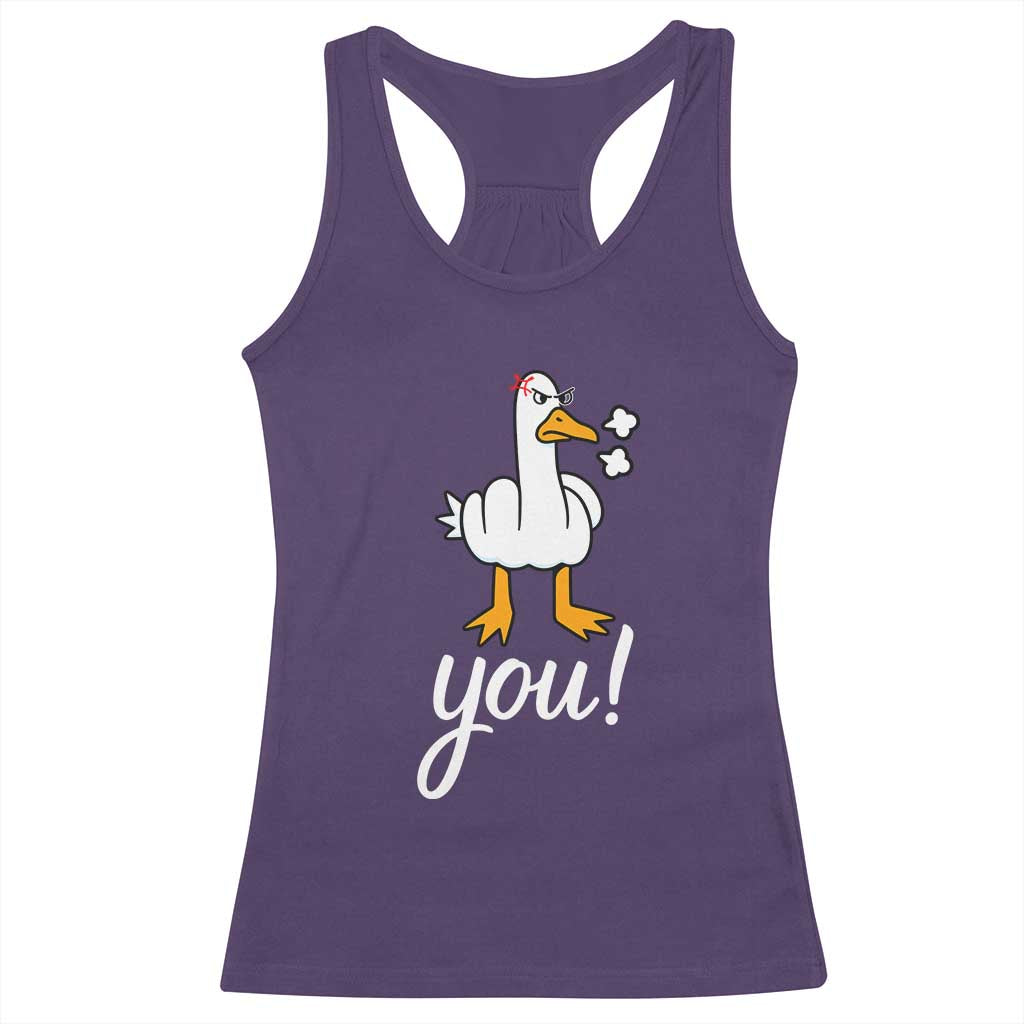Funny Sarcastic Duck You Racerback Tank Top Farm Animal Gift TS12 Purple Print Your Wear