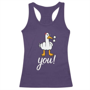 Funny Sarcastic Duck You Racerback Tank Top Farm Animal Gift TS12 Purple Print Your Wear