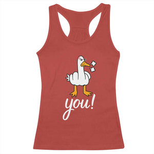 Funny Sarcastic Duck You Racerback Tank Top Farm Animal Gift TS12 Red Print Your Wear