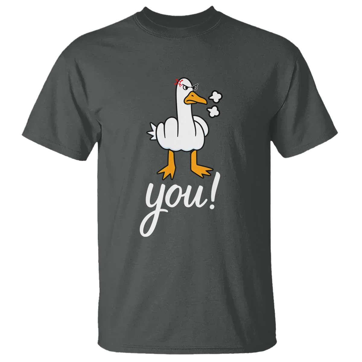 Funny Sarcastic Duck You T Shirt Farm Animal Gift TS12 Dark Heather Print Your Wear