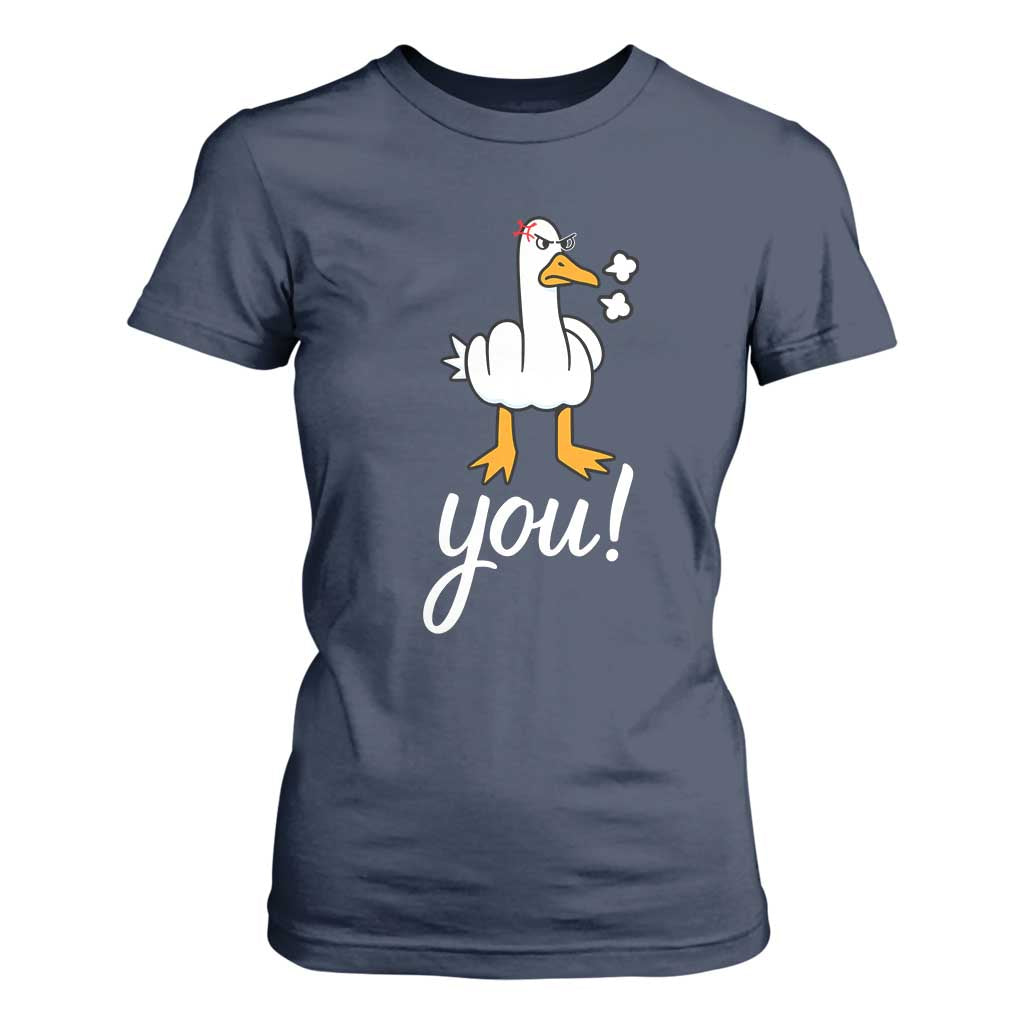 Funny Sarcastic Duck You T Shirt For Women Farm Animal Gift TS12 Navy Print Your Wear