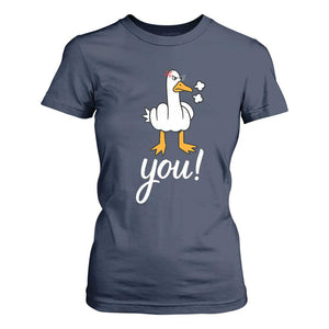 Funny Sarcastic Duck You T Shirt For Women Farm Animal Gift TS12 Navy Print Your Wear