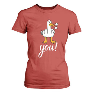 Funny Sarcastic Duck You T Shirt For Women Farm Animal Gift TS12 Red Print Your Wear