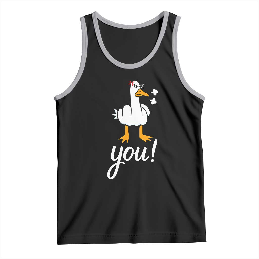 Funny Sarcastic Duck You Tank Top Farm Animal Gift TS12 Black Athletic Heather Print Your Wear