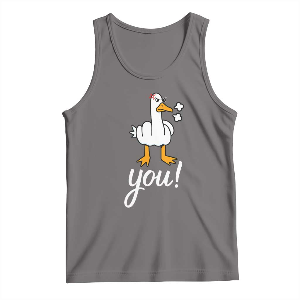 Funny Sarcastic Duck You Tank Top Farm Animal Gift TS12 Deep Heather Print Your Wear