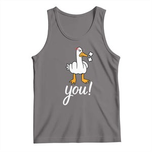 Funny Sarcastic Duck You Tank Top Farm Animal Gift TS12 Deep Heather Print Your Wear