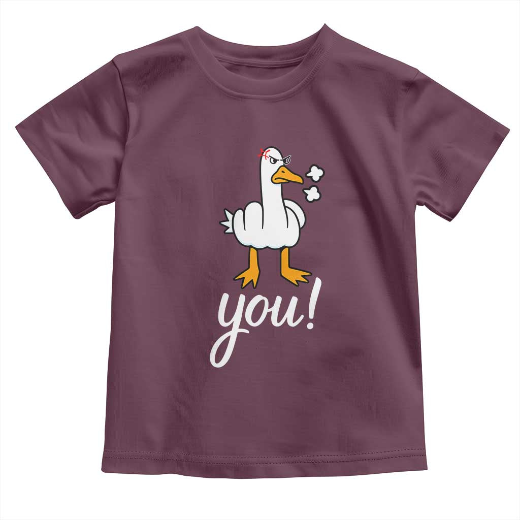 Funny Sarcastic Duck You Toddler T Shirt Farm Animal Gift TS12 Maroon Print Your Wear