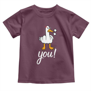 Funny Sarcastic Duck You Toddler T Shirt Farm Animal Gift TS12 Maroon Print Your Wear