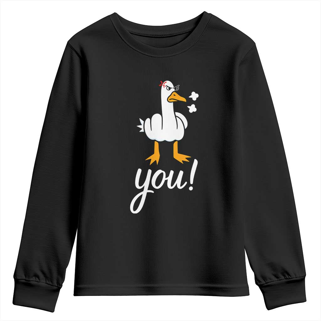 Funny Sarcastic Duck You Youth Sweatshirt Farm Animal Gift TS12 Black Print Your Wear