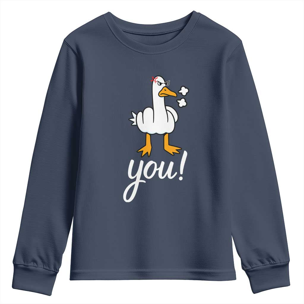 Funny Sarcastic Duck You Youth Sweatshirt Farm Animal Gift TS12 Navy Print Your Wear