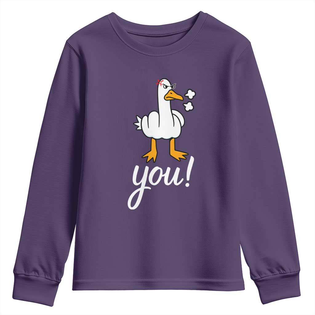 Funny Sarcastic Duck You Youth Sweatshirt Farm Animal Gift TS12 Purple Print Your Wear