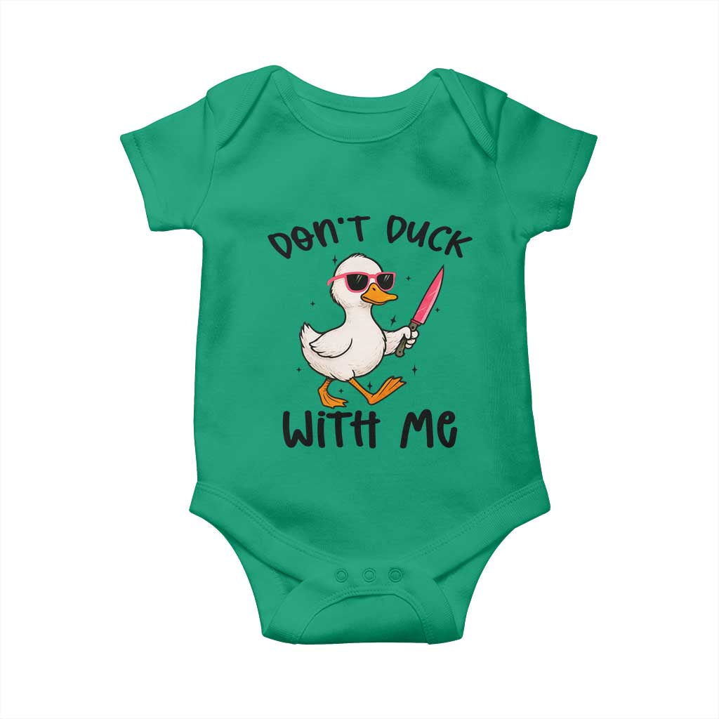 Do Not Duck With Me Baby Onesie Funny Duck Gift TS12 Irish Green Print Your Wear