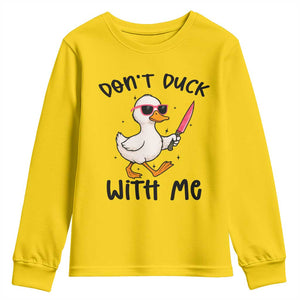 Do Not Duck With Me Youth Sweatshirt Funny Duck Gift TS12 Daisy Print Your Wear