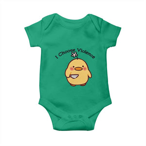 I Choose Violence Baby Onesie Funny Duck With Knife Gift TS12 Irish Green Print Your Wear