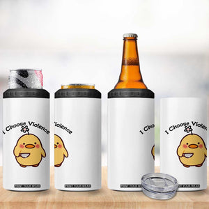 I Choose Violence 4 in 1 Can Cooler Tumbler Funny Duck With Knife Gift TS12 Print Your Wear