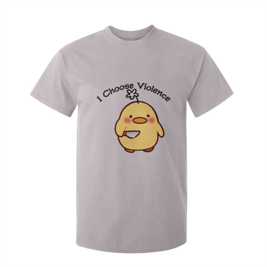 I Choose Violence T Shirt For Kid Funny Duck With Knife Gift TS12 Ice Gray Print Your Wear