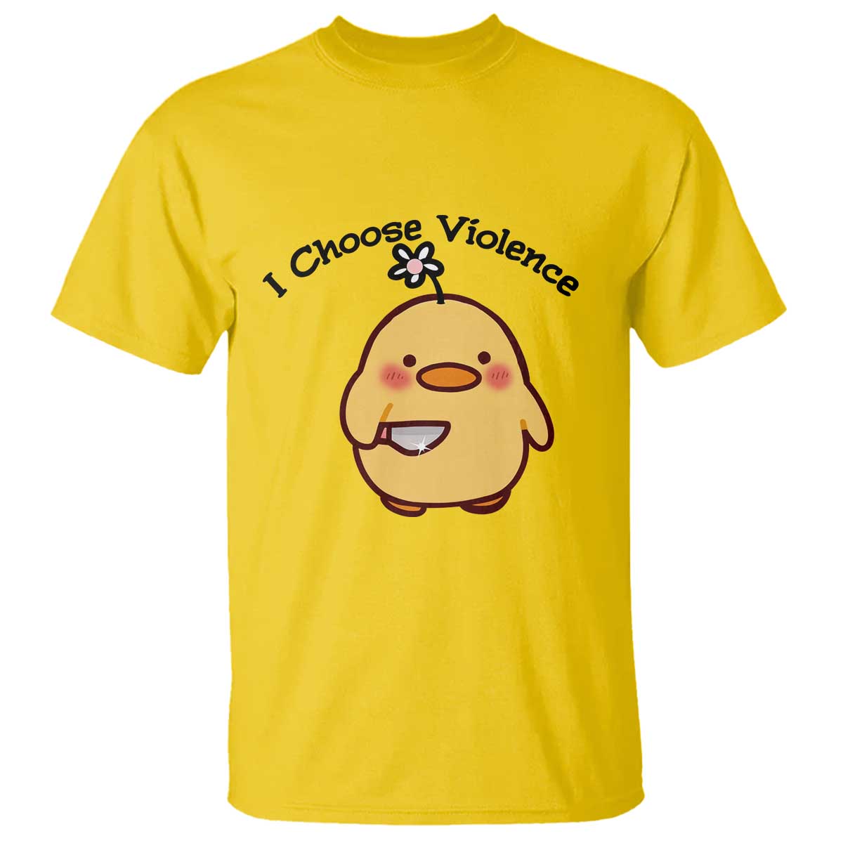 I Choose Violence T Shirt Funny Duck With Knife Gift TS12 Daisy Print Your Wear