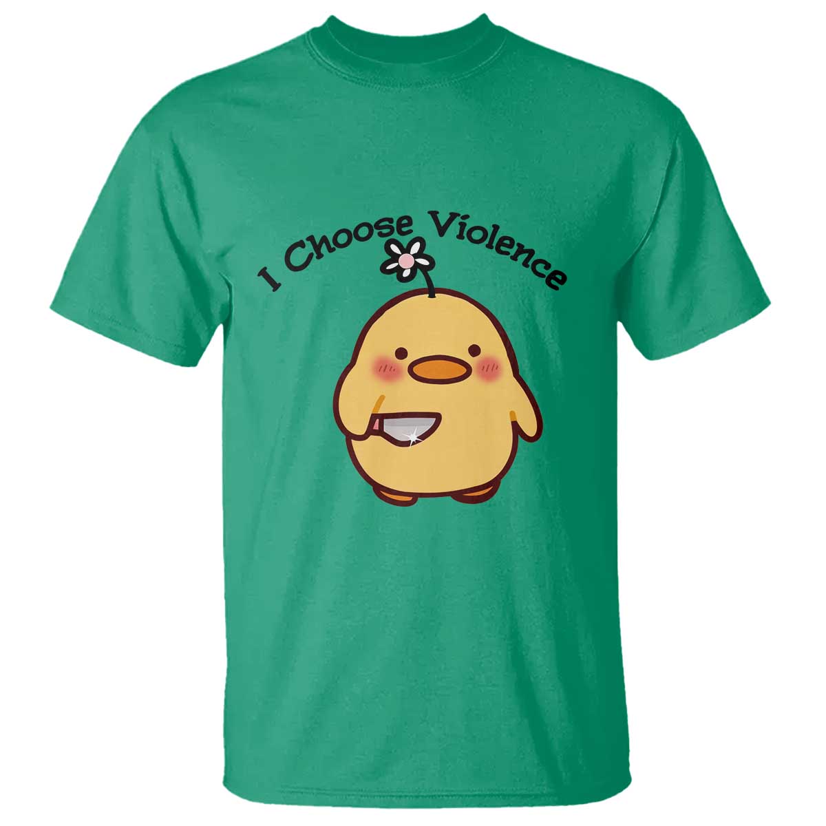 I Choose Violence T Shirt Funny Duck With Knife Gift TS12 Irish Green Print Your Wear