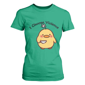 I Choose Violence T Shirt For Women Funny Duck With Knife Gift TS12 Irish Green Print Your Wear