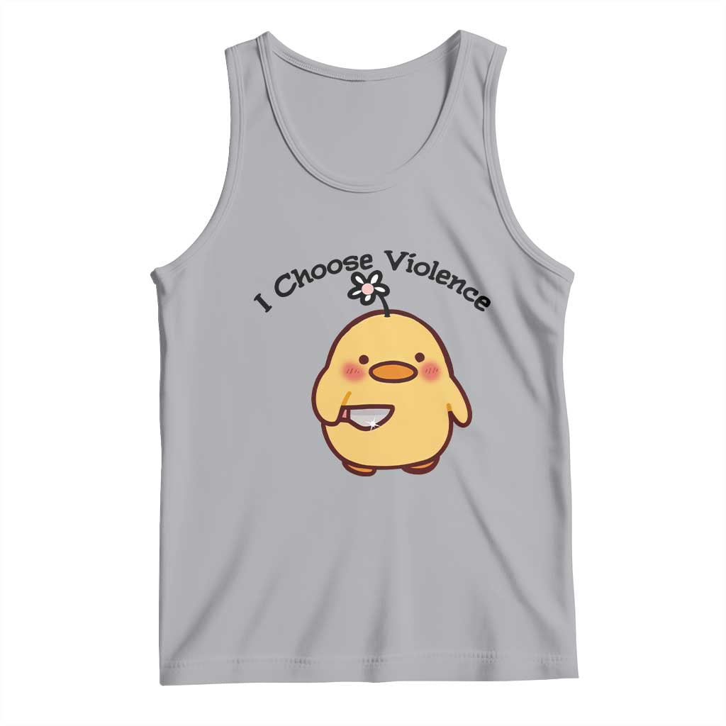 I Choose Violence Tank Top Funny Duck With Knife Gift TS12 Athletic Heather Print Your Wear