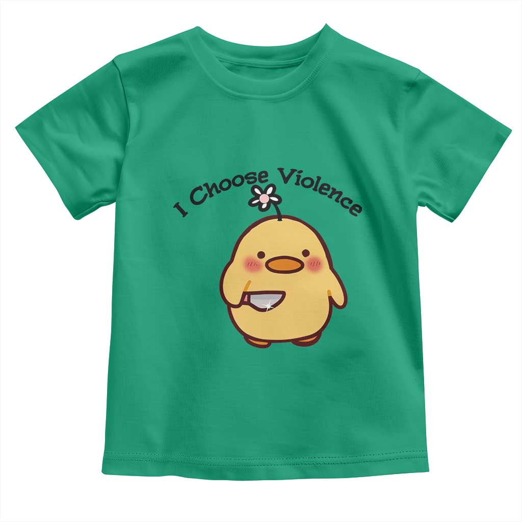 I Choose Violence Toddler T Shirt Funny Duck With Knife Gift TS12 Irish Green Print Your Wear