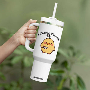 I Choose Violence Tumbler With Handle Funny Duck With Knife Gift TS12 Print Your Wear