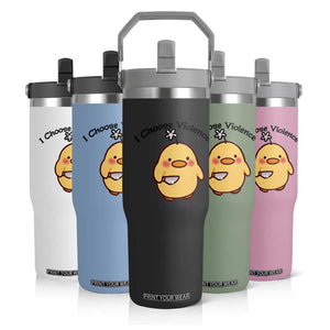 I Choose Violence Flip Straw Tumbler Funny Duck With Knife Gift TS12 Print Your Wear