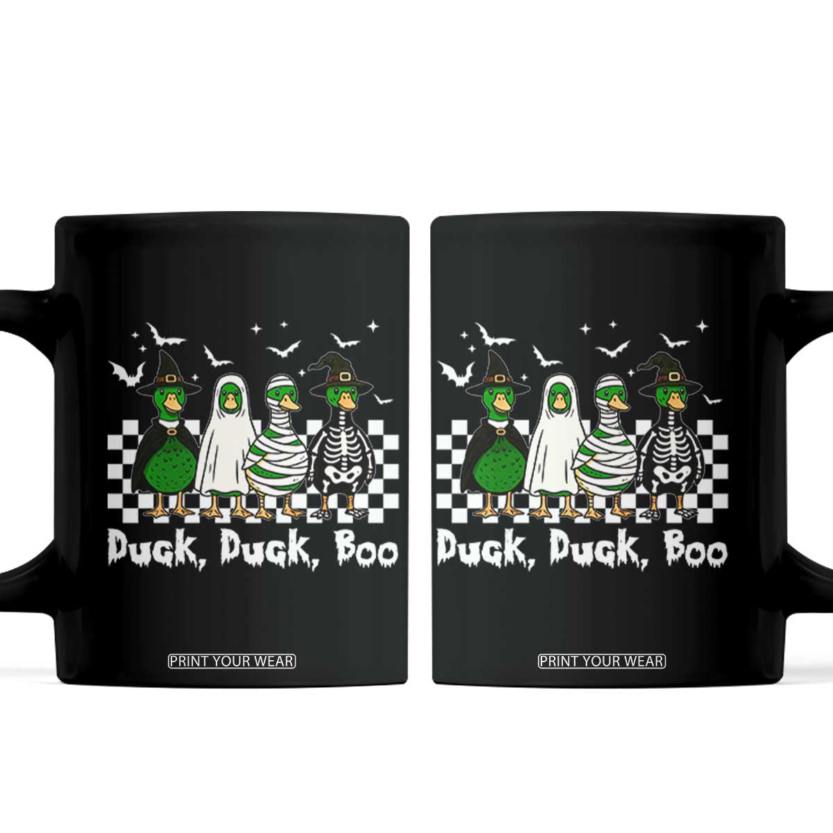 Halloween Duck Duck Boo Coffee Mug Funny Spooky Gift TS12 Black Print Your Wear