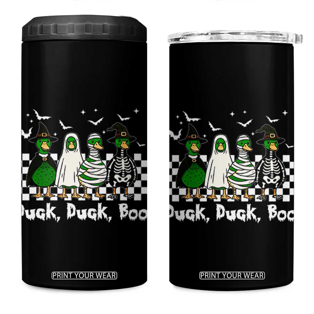Halloween Duck Duck Boo 4 in 1 Can Cooler Tumbler Funny Spooky Gift TS12 One Size: 16 oz Black Print Your Wear